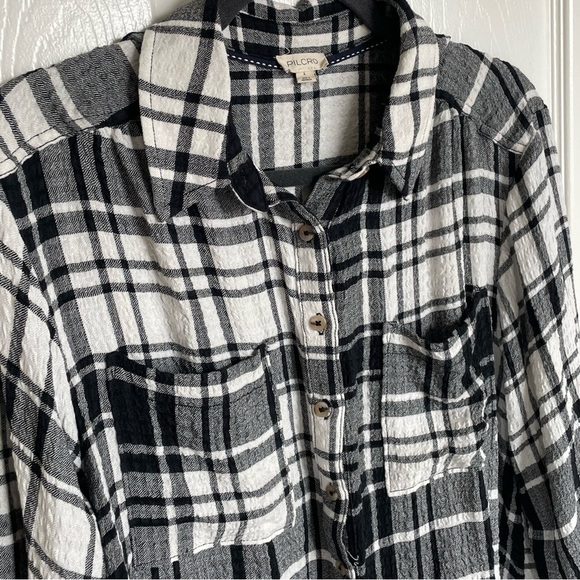 Anthropologie Pilcro Hadley relaxed Plaid Blouse L - Picture 5 of 10